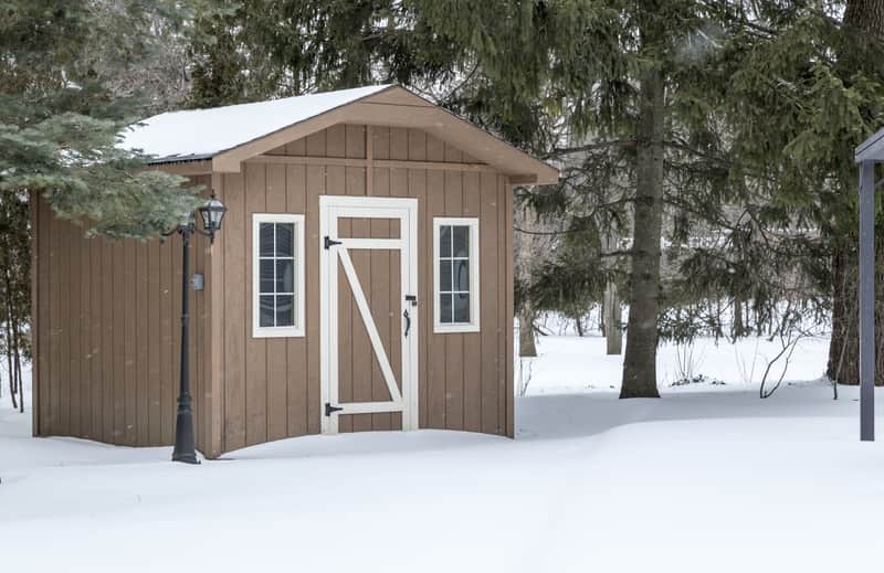 shed in the winter